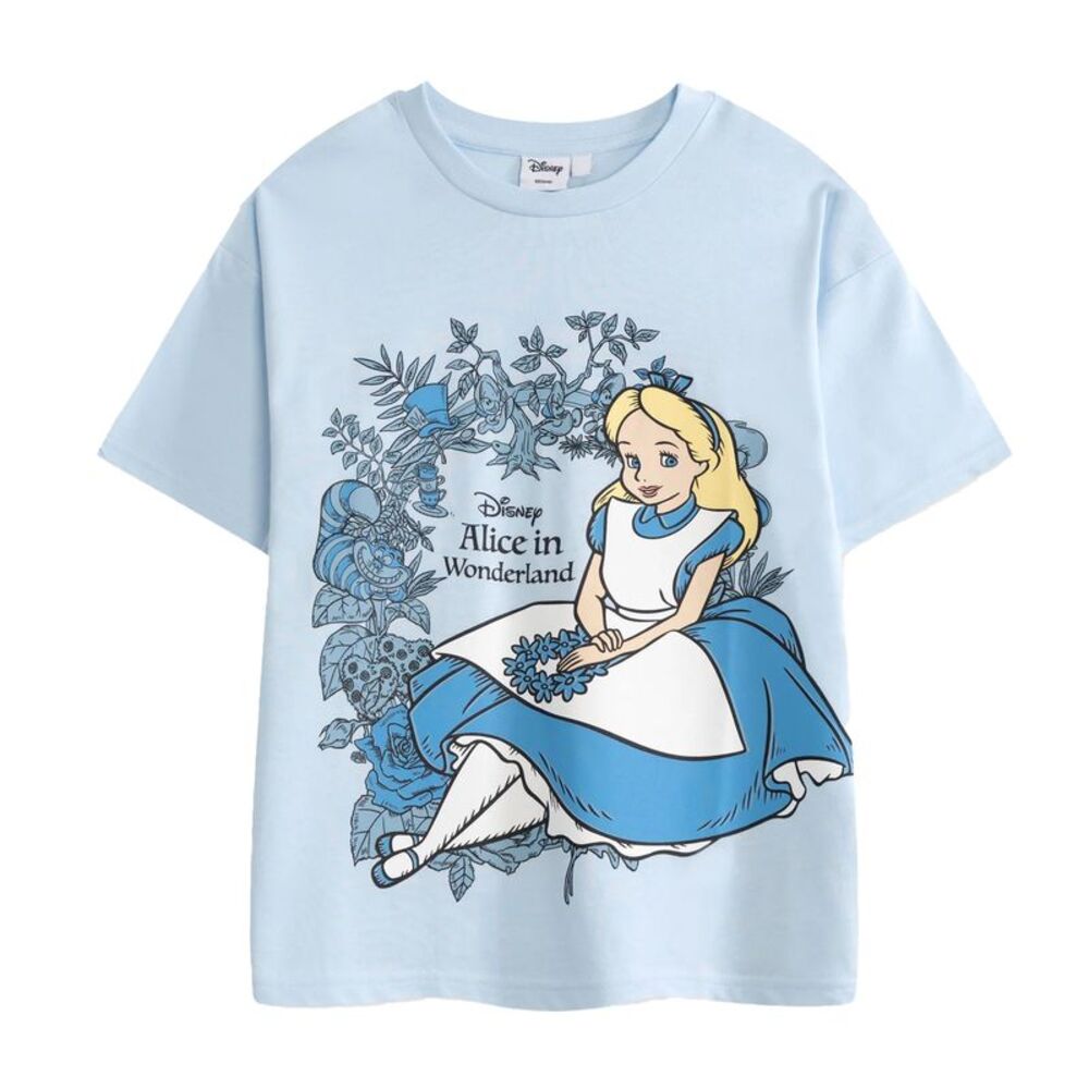 Alice In Wonderland Girls Alice Short-Sleeved T-Shirt / Blue